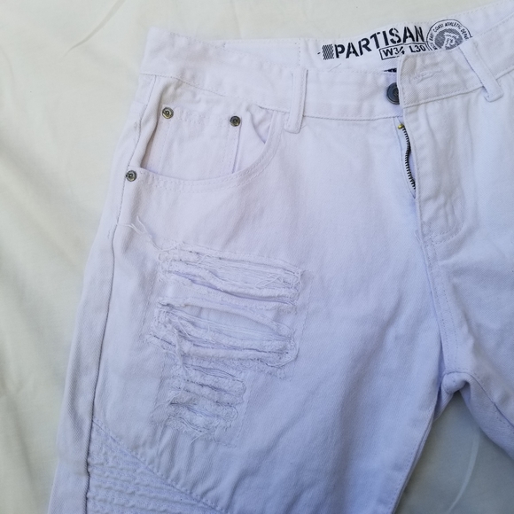 Men's White Jeans from Partisan Jeans Size 34W 30L - Picture 10 of 14
